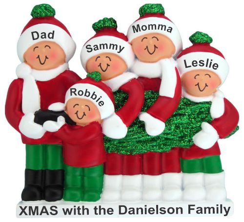 Buying Our Family Tree Family Christmas Ornament for 5 Personalized by RussellRhodes.com