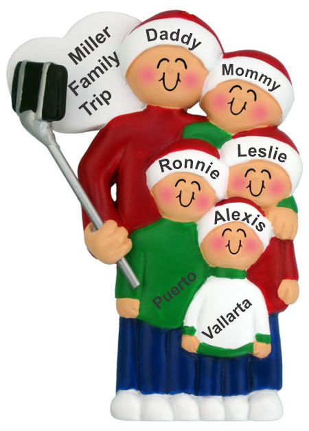 Family Vacation Christmas Ornament for 5 Personalized by RussellRhodes.com