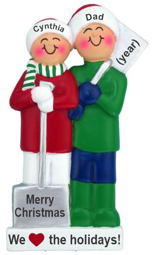 Single Dad Christmas Ornament White Xmas 1 Child Personalized by RussellRhodes.com