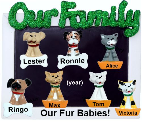 Personalized Pet Ornament Our 3 Fur Babies Dogs & Cats Custom Add-ons Personalized by RussellRhodes.com