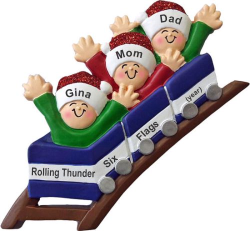 Roller Coaster Christmas Ornament All Aboard for 3 Personalized FREE at PersonalizedOrnamentsMarket.com by Russell Rhodes