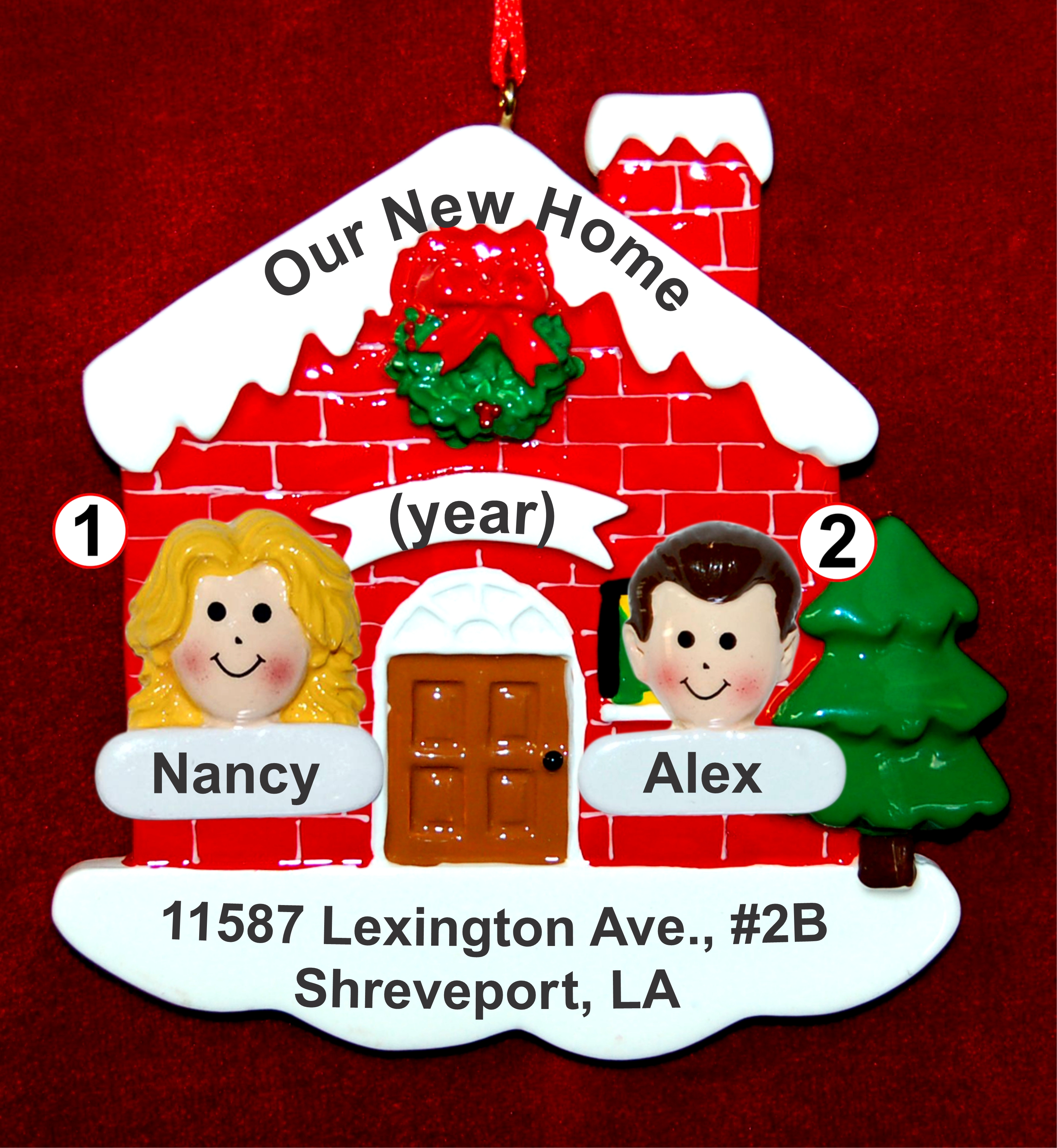 Our New Home for Couple Christmas Ornament Custom Faces Personalized FREE at PersonalizedOrnamentsMarket.com by Russell Rhodes