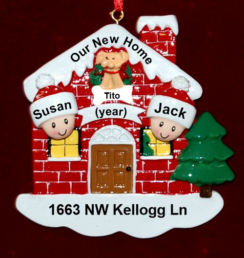 Our New Home Christmas Ornament with Pets Personalized by RussellRhodes.com