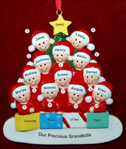 Ornament for Grandparents  12 Grandchildren All Together Personalized by RussellRhodes.com