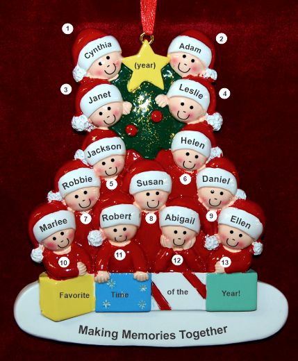 Family Reunion Christmas Ornament All Together for 13 Personalized FREE at PersonalizedOrnamentsMarket.com by Russell Rhodes