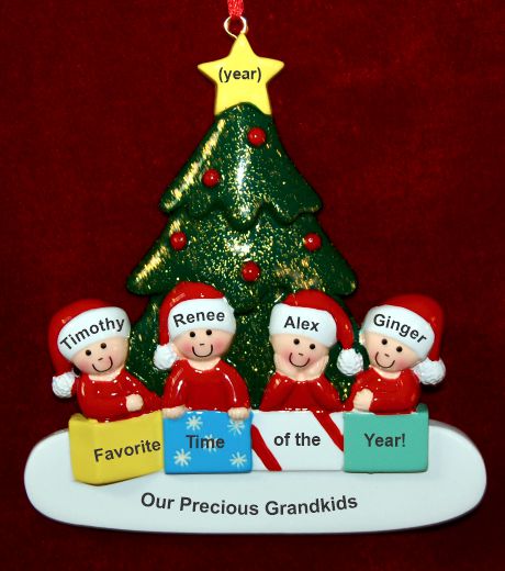 Ornament for Grandparents  4 Grandchildren All Together Personalized by RussellRhodes.com