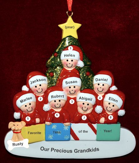 Ornament for Grandparents  8 Grandchildren All Together with Pets Personalized by RussellRhodes.com