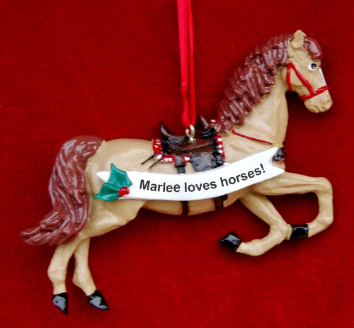 Tawny Horse Christmas Ornament Personalized by RussellRhodes.com