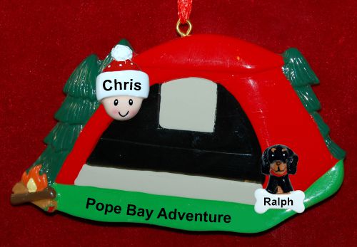 Camping Christmas Ornament My Adventure with 1 Dog, Cat, Pets Custom Add-ons Personalized FREE at PersonalizedOrnamentsMarket.com by Russell Rhodes