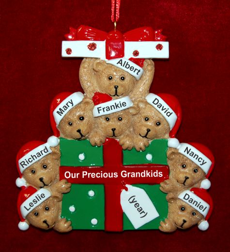 Grandparents Christmas Ornament Hugs & Cuddles 8 Grandkids Personalized by RussellRhodes.com