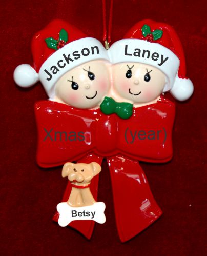 Family Christmas Ornament What a Gift! Just the 2 Kids with Pets Personalized by RussellRhodes.com