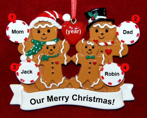 Twins Christmas Ornament Gingerbread Fun Personalized by RussellRhodes.com