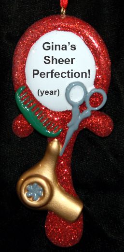 Hair Dresser Christmas Ornament Personalized by RussellRhodes.com