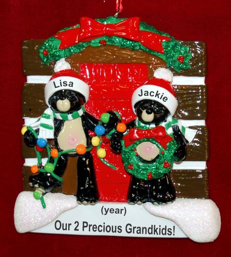 Grandparents Christmas Ornament Playful Bears 2 Grandchildren Personalized by RussellRhodes.com