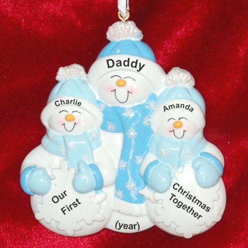 Single Parent Mom or Dad Christmas Ornament 1st Xmas 2 Children Personalized by RussellRhodes.com