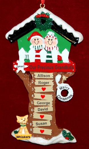 Grandparents Christmas Ornament Tree House for 5 with Pets Personalized by RussellRhodes.com