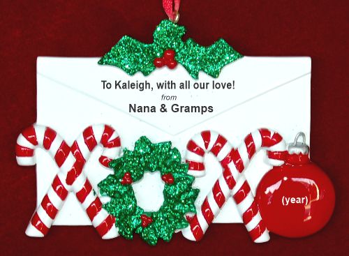 1 Grandchild Christmas Ornament XOXO Personalized by RussellRhodes.com