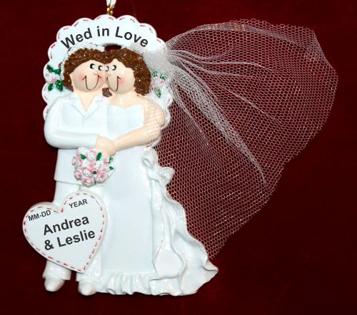 Lesbian Wedding Christmas Ornament Personalized by RussellRhodes.com