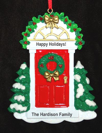 New Home Christmas Ornament Red Door Personalized by RussellRhodes.com