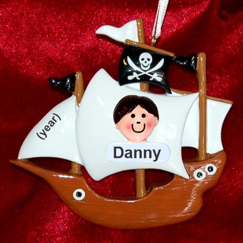 Pirate Ornament for Boy or Girl Personalized FREE at PersonalizedOrnamentsMarket.com by Russell Rhodes