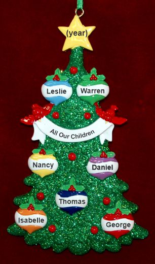 Family Christmas ornament Xmas Tree Just the 7 Kids Personalized by RussellRhodes.com