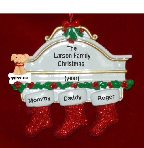 Stockings Hung with Care Family of 3 Christmas Ornament Hung with Care Personalized by RussellRhodes.com