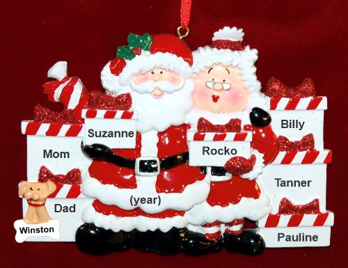 Family Christmas Ornament Xmas Presents for 7 with Pets Personalized by RussellRhodes.com