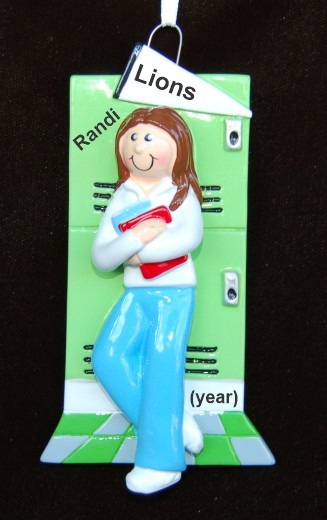 Teen Christmas Ornament Female Brunette Personalized by RussellRhodes.com