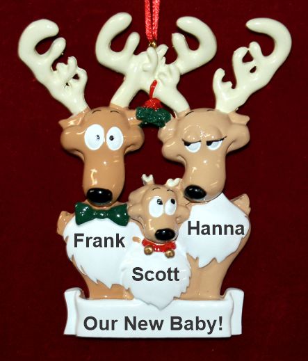 Our First Christmas Family Christmas Ornament Reindeer 3 Personalized by RussellRhodes.com