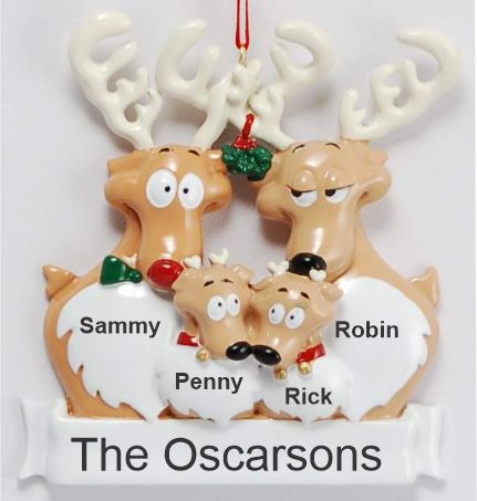 Family Christmas Ornament Reindeer 4 Personalized by RussellRhodes.com