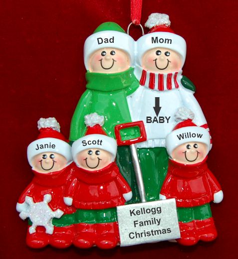 Expecting Christmas Ornament for 5 Outside Together Personalized FREE at PersonalizedOrnamentsMarket.com by Russell Rhodes