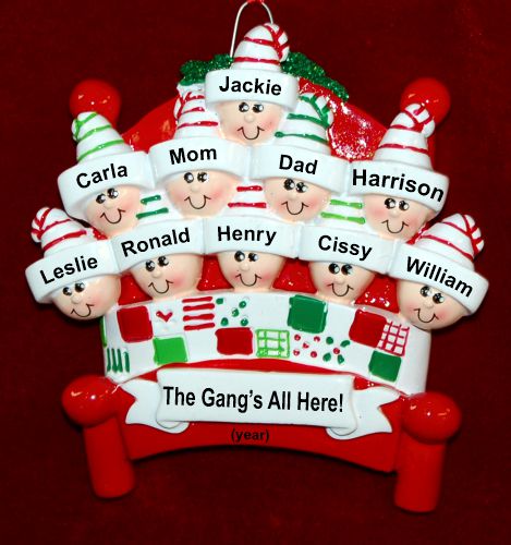 Family Christmas Ornament Warm & Cozy for 10 Personalized by RussellRhodes.com