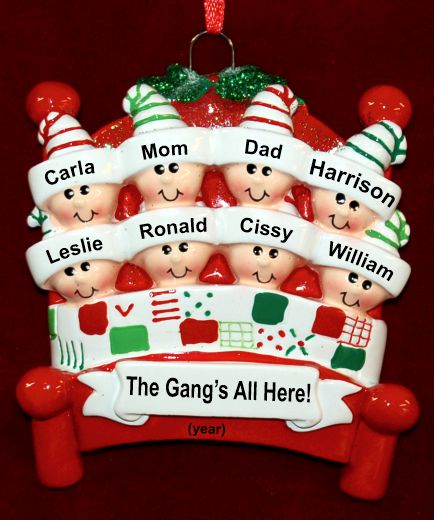 Family Christmas Ornament for 8 Warm & Cozy Personalized FREE at PersonalizedOrnamentsMarket.com by Russell Rhodes