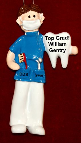 Male Dental or Dental Hygienist School Graduation Christmas Ornament Personalized by RussellRhodes.com