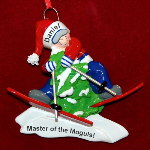 Snow Skiing Christmas Ornament Mogul Master Personalized by RussellRhodes.com