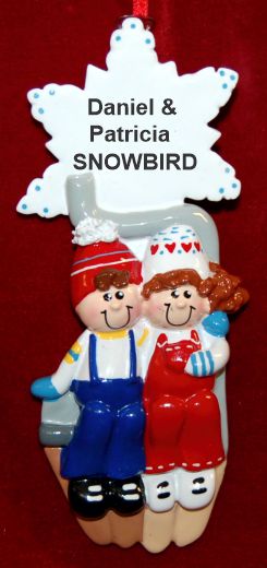 Couple Christmas Ornament Ski Lift Fun Personalized by RussellRhodes.com