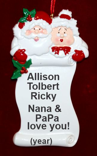 Grandparents Christmas Ornament The Good List up to 3 Personalized by RussellRhodes.com