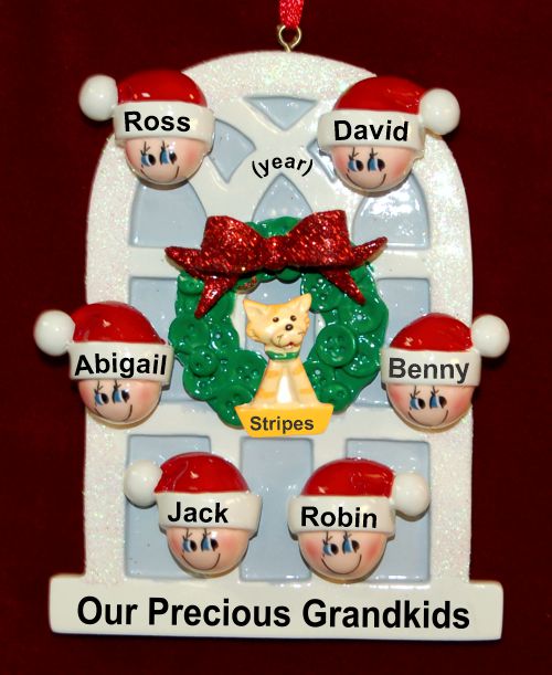 Grandparents Christmas Ornament Holiday Home for 6 with Pets Personalized by RussellRhodes.com