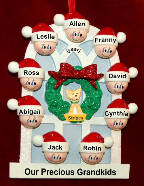 Grandparents Christmas Ornament Holiday Home for 9 with Pets Personalized by RussellRhodes.com