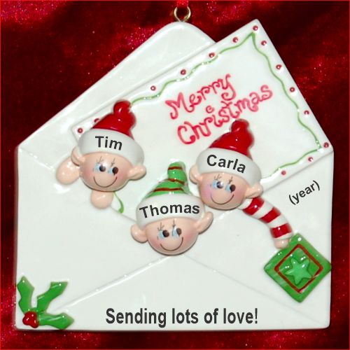 Seasons Greetings Grandparents Christmas Ornament 3 Grandkids Personalized by RussellRhodes.com