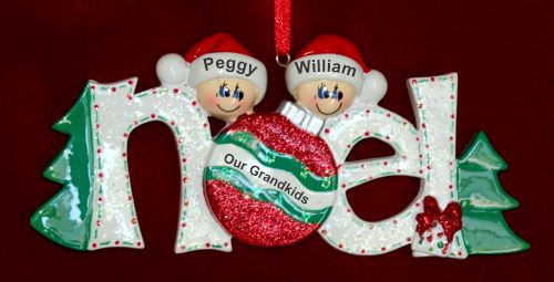 Grandparents Christmas Ornament Noel 2 Grandkids Personalized by RussellRhodes.com