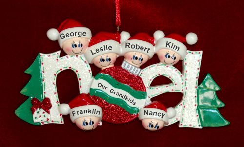 Grandparents Christmas Ornament Noel 6 Grandkids Personalized by RussellRhodes.com