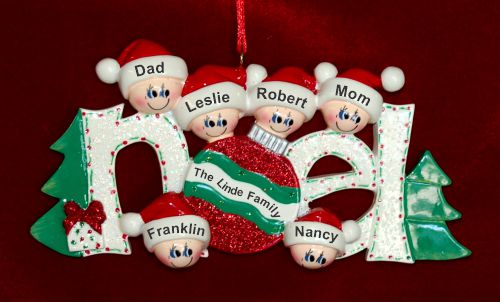 Family Christmas Ornament Noel for 6 Personalized by RussellRhodes.com