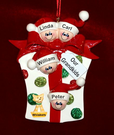 Grandparents Christmas Ornament Xmas Gift 4 Grandkids with Pets Personalized by RussellRhodes.com