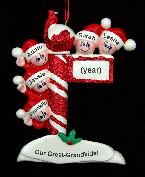 Great Grandparents Christmas Ornament 5 Great Grandkids Personalized by RussellRhodes.com