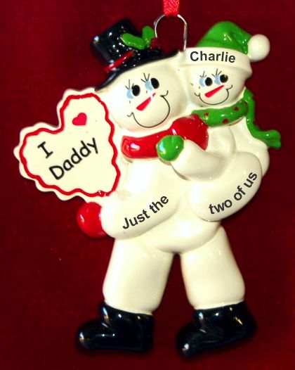 Single Dad Christmas Ornament Let it Snow 1 Child Personalized by RussellRhodes.com