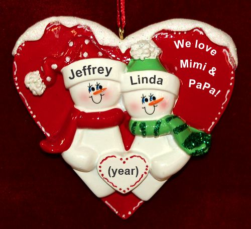 Grandparents Christmas Ornament 2 Grandkids Loving Heart Personalized by RussellRhodes.com