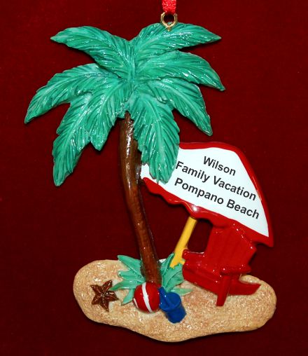 Beach Christmas Ornament Palm Oasis Personalized by RussellRhodes.com