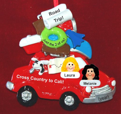 Road Trip Christmas Ornament with 2 Faces Personalized FREE at PersonalizedOrnamentsMarket.com by Russell Rhodes