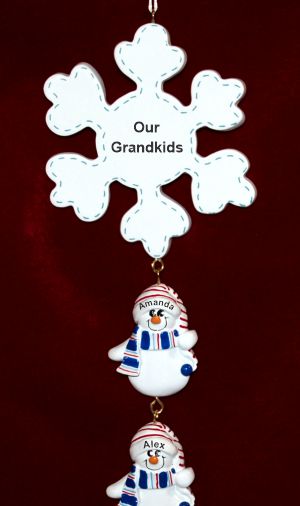 Grandparents Christmas Ornament Snowflake 5 Grandkids Personalized by RussellRhodes.com